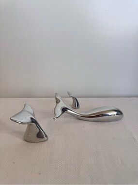 Set of Hoselton Aluminum Signed Whale Tails